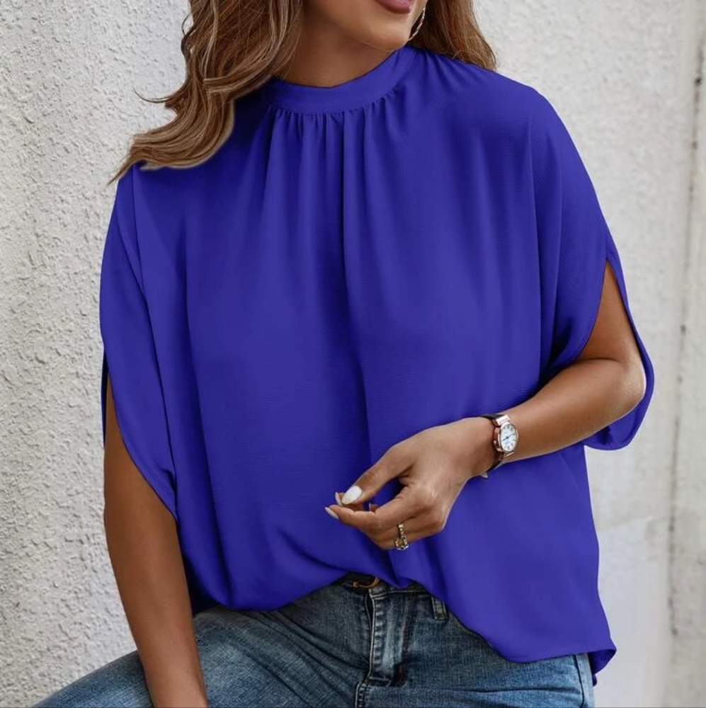 Royal Blue Flowy Blouse S M L